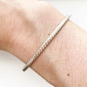Vintage silver striped stacking bangle bracelet